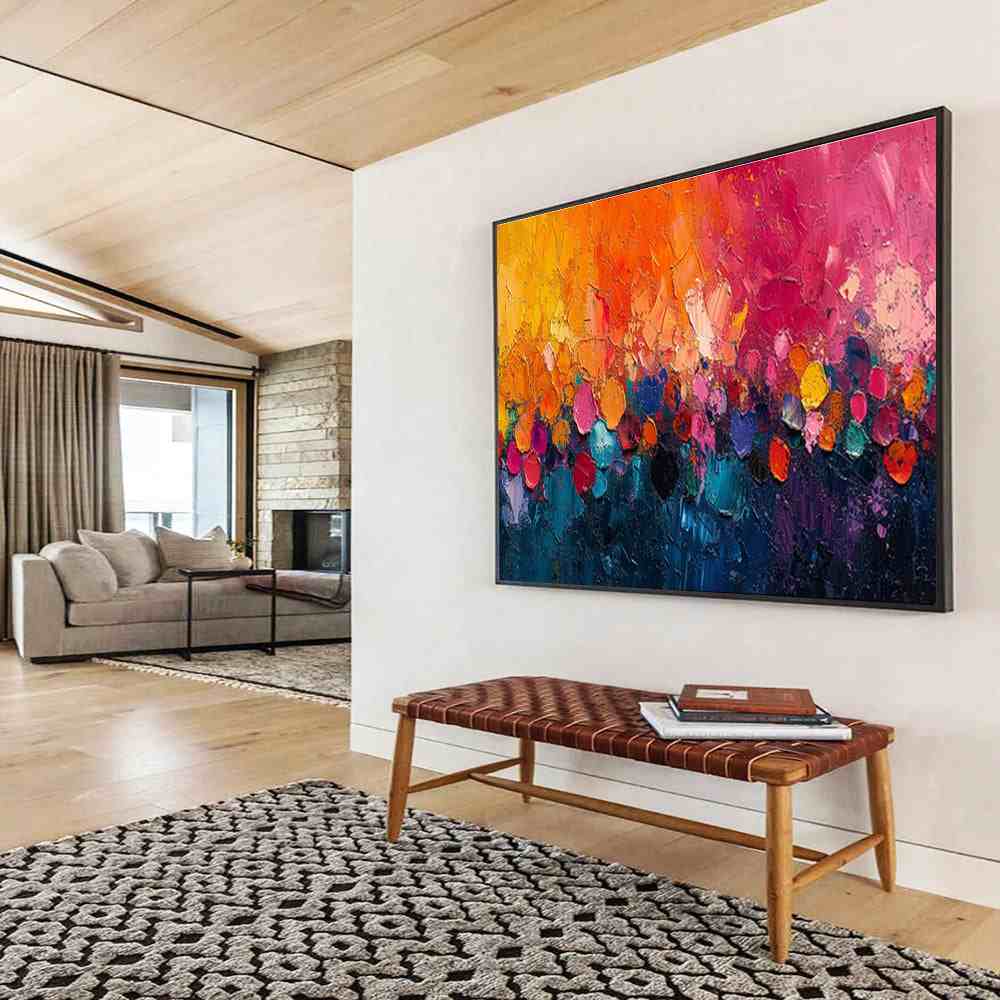 sunset abstract impressionist canvas design 5